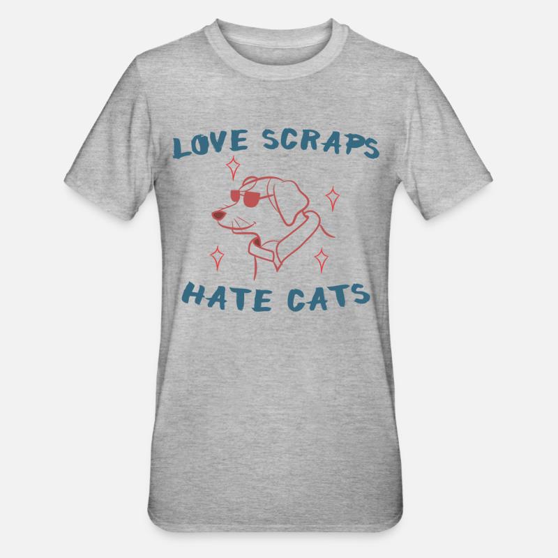 Animaux Cool Dicton Chien Déclaration Chat - T-shirt polycoton Unisexe - gris chiné