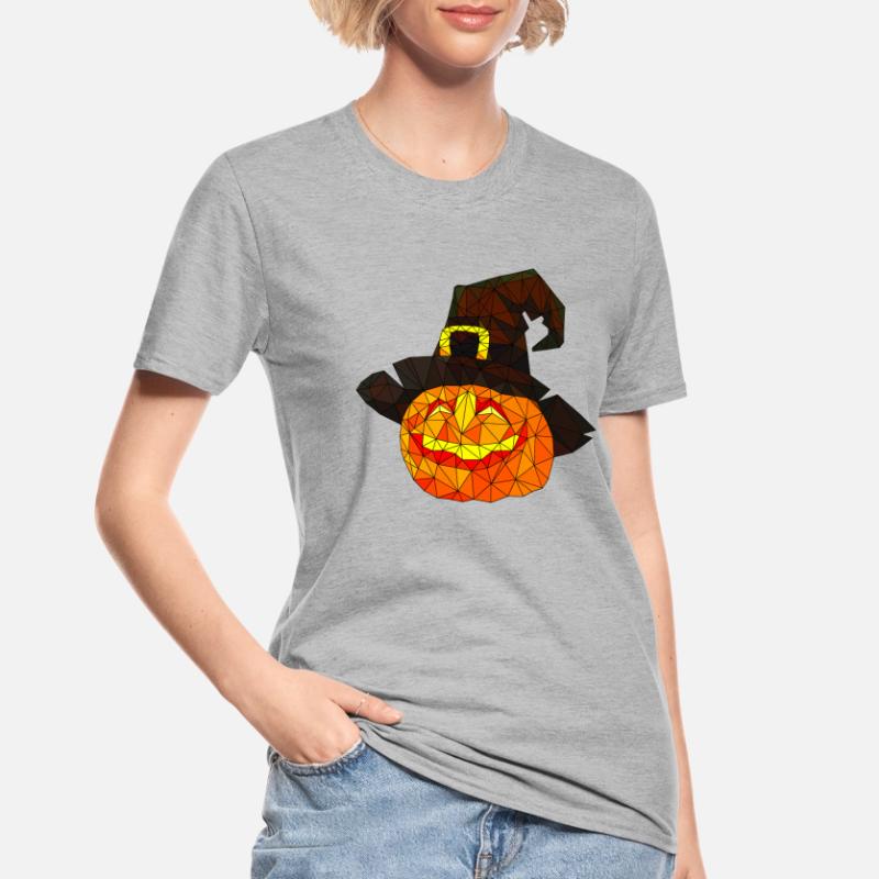 Polygonal Halloween Pumpkin Triangular Poly Art Unisex Polycotton T-Shirt