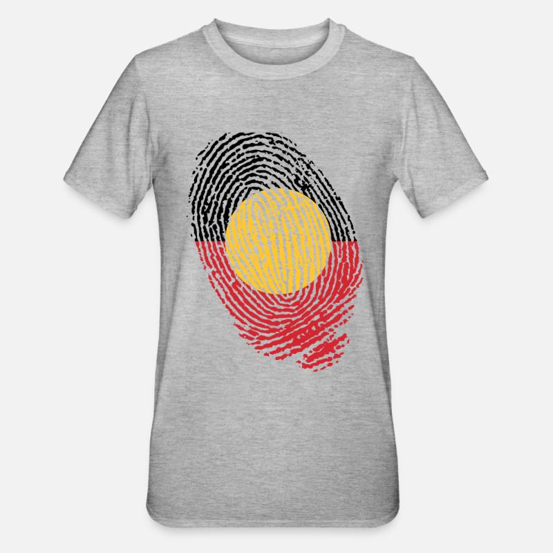 Empreintes digitales aborigènes d’Australie - T-shirt polycoton Unisexe - gris chiné