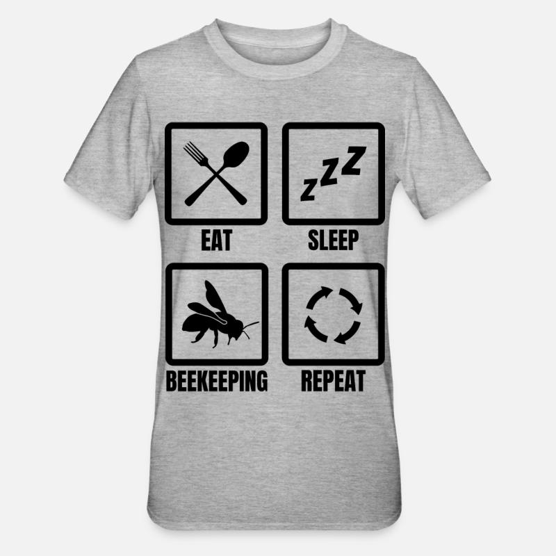 Bienenhalter Routine - Unisex Polycotton T-Shirt - Grau meliert