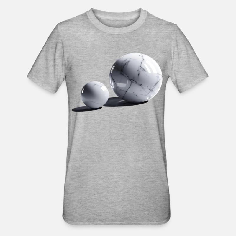 Marmor Kugel/Sphäre - Unisex Polycotton T-Shirt - Grau meliert