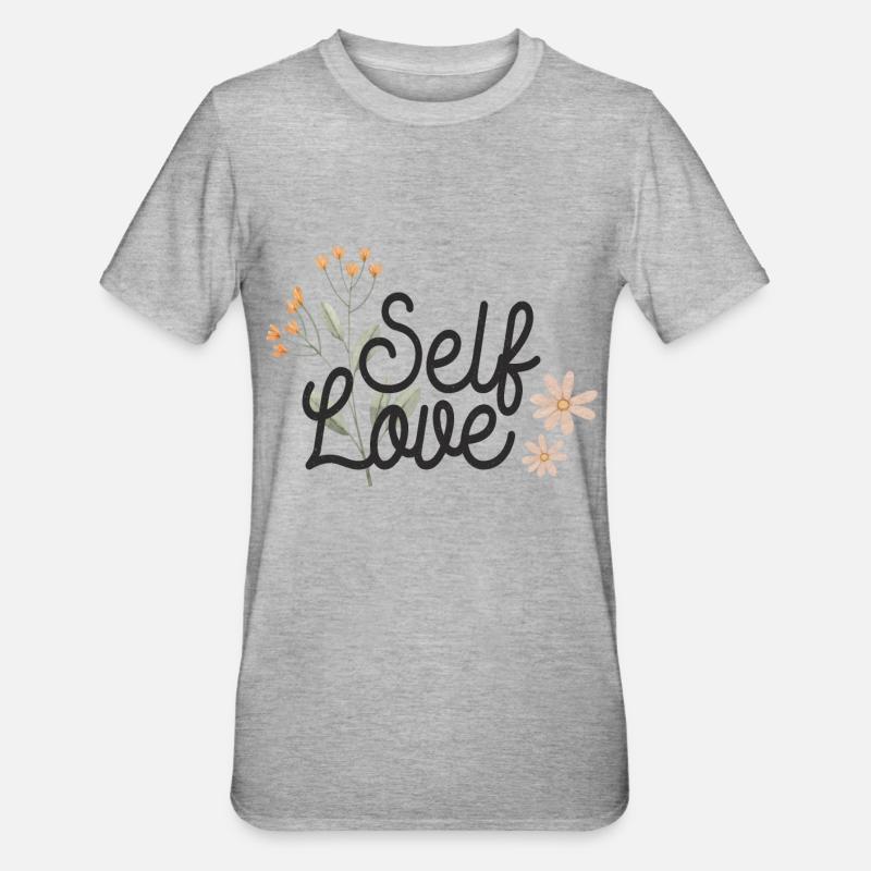 Selbstliebe - Unisex Polycotton T-Shirt - Grau meliert