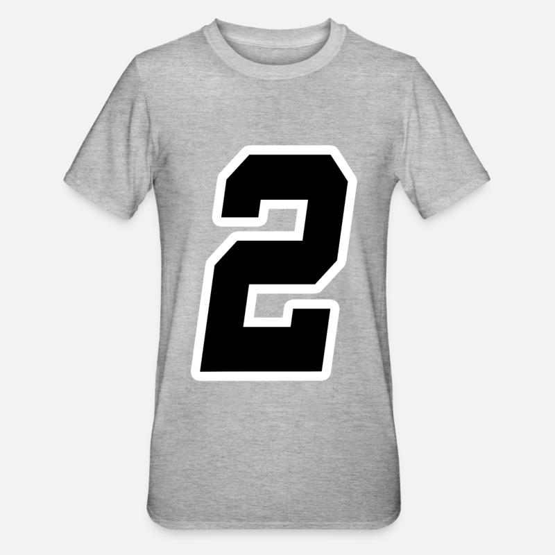 Nummer zwei 2 - Unisex Polycotton T-Shirt - Grau meliert