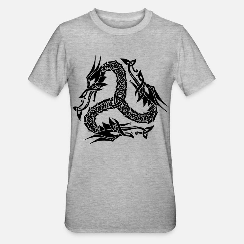 Hydre noire celte - T-shirt polycoton Unisexe - gris chiné
