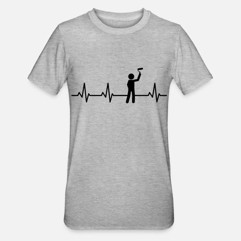 Lustiger Maler - Unisex Polycotton T-Shirt - Grau meliert