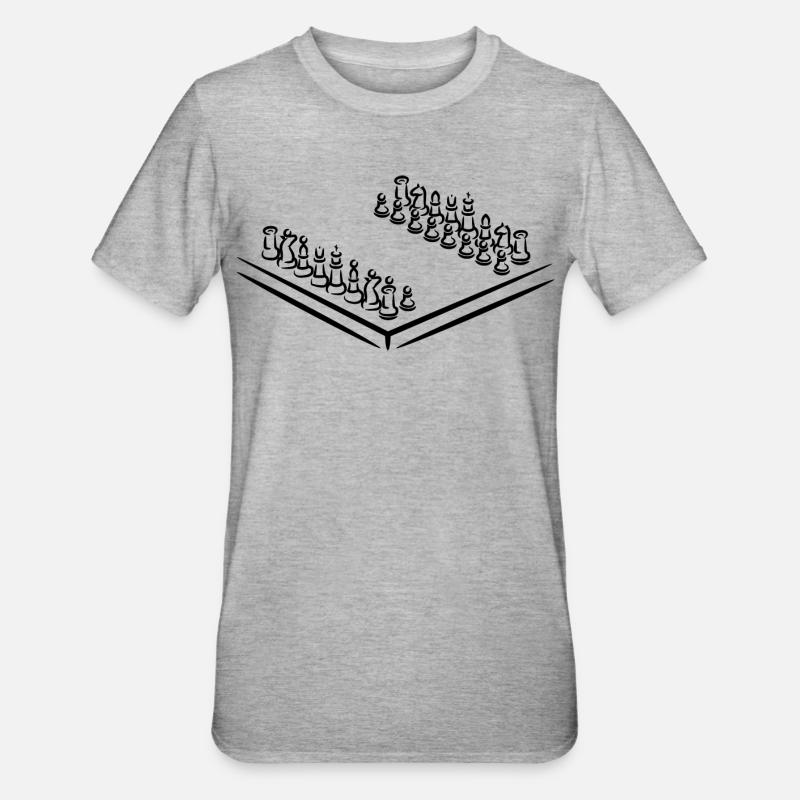 Pièces d’échecs - T-shirt polycoton Unisexe - gris chiné