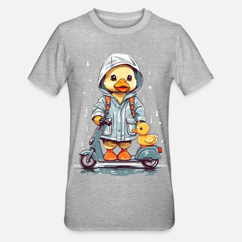 Cute duck with roller - Unisex Polycotton T-Shirt - heather grey