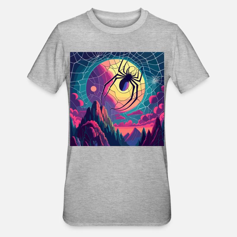 Moon Spiderweb - Unisex Polycotton T-Shirt - heather grey