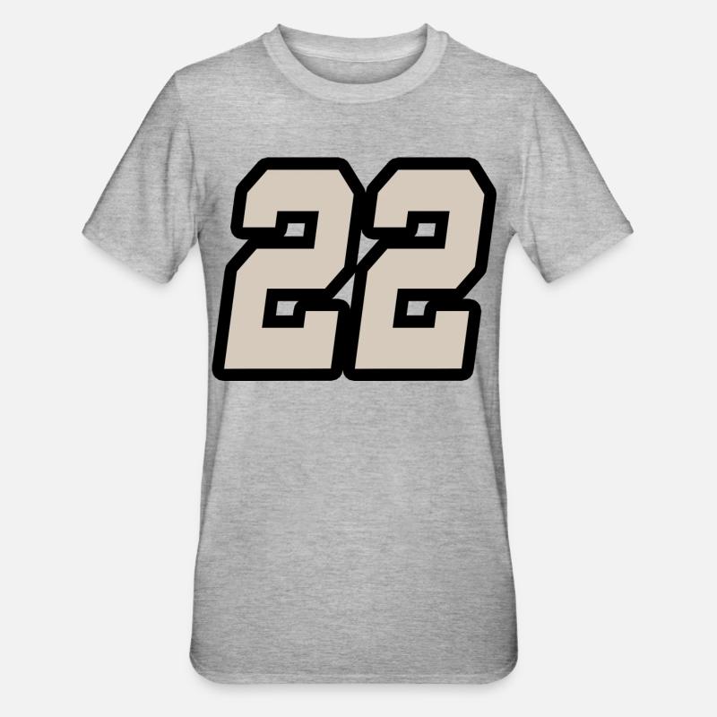 Nummer zweiundzwanzig 22 - Unisex Polycotton T-Shirt - Grau meliert