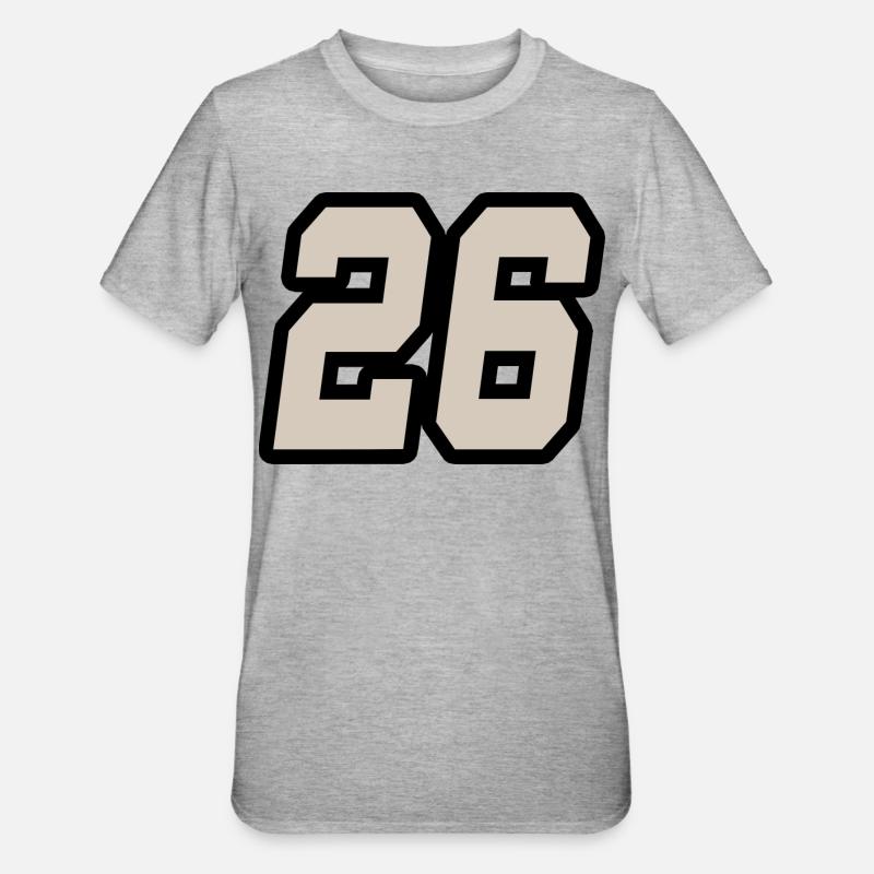 Nummer sechsundzwanzig 26 - Unisex Polycotton T-Shirt - Grau meliert