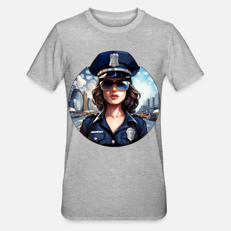 Policière - T-shirt polycoton Unisexe - gris chiné