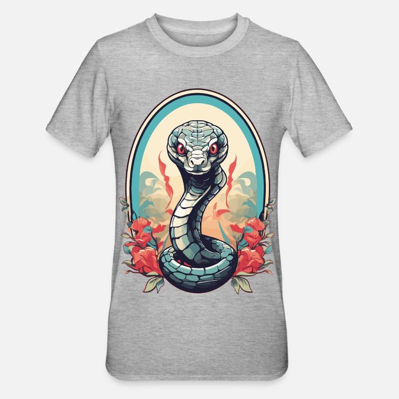 Serpent cobra - T-shirt polycoton Unisexe - gris chiné