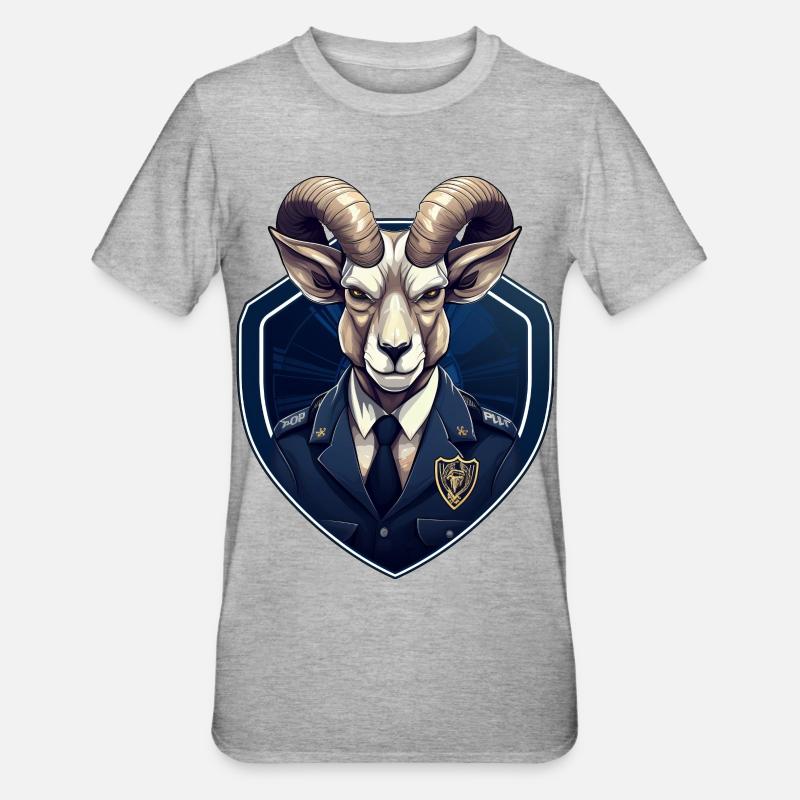 Polizei Steinbock - Unisex Polycotton T-Shirt - Grau meliert
