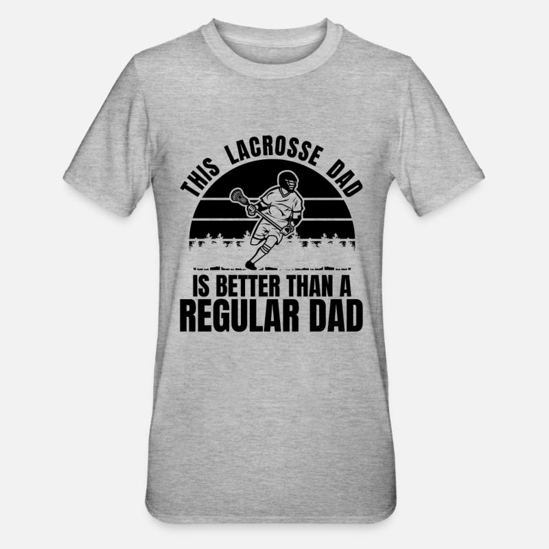 Lacrosse Papa - Unisex Polycotton T-Shirt - Grau meliert