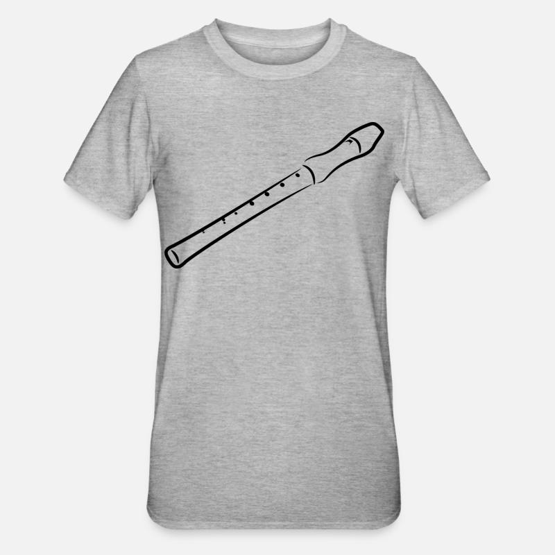 Dessin de flûte - T-shirt polycoton Unisexe - gris chiné