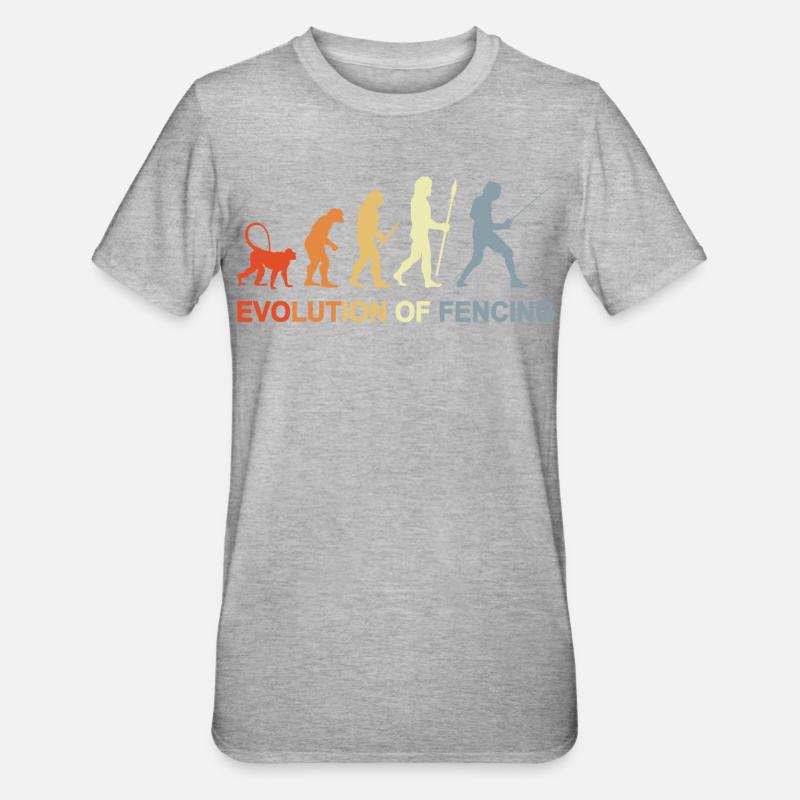 Évolution de l’escrime - T-shirt polycoton Unisexe - gris chiné