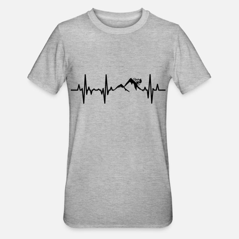Palpitations de vétét, ECG - T-shirt polycoton Unisexe - gris chiné