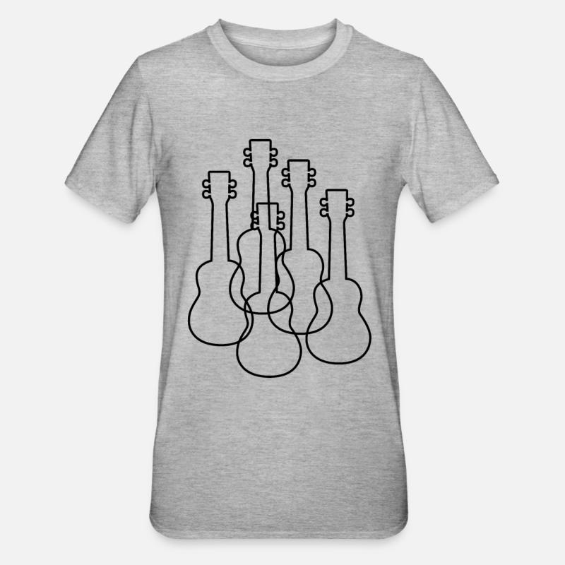 Ukulélés - T-shirt polycoton Unisexe - gris chiné