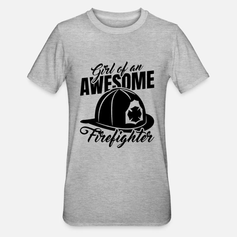 Feuerwehr Mädchen - Unisex Polycotton T-Shirt - Grau meliert