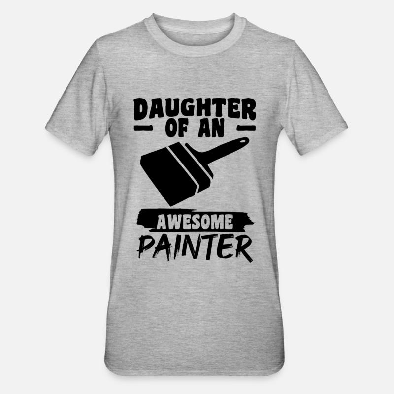 Maler Mädchen - Unisex Polycotton T-Shirt - Grau meliert
