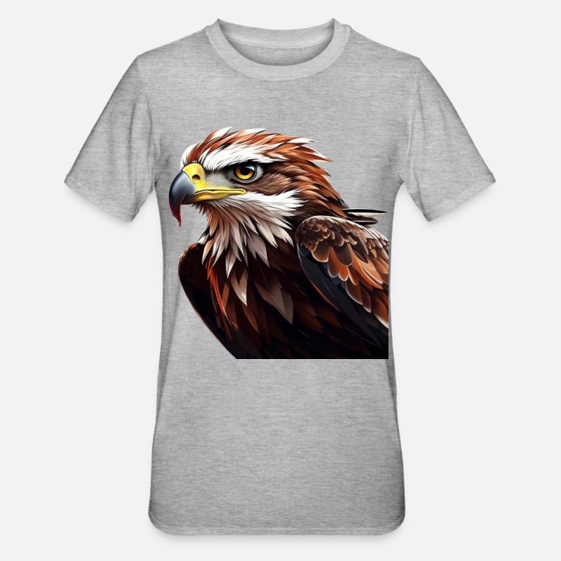 Powerful Eagle Head - Unisex Polycotton T-Shirt - heather grey