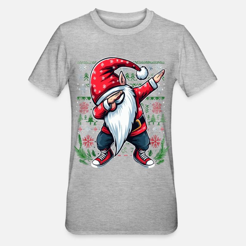Dabbing Saint-Nicolas Noël moche - T-shirt polycoton Unisexe - gris chiné