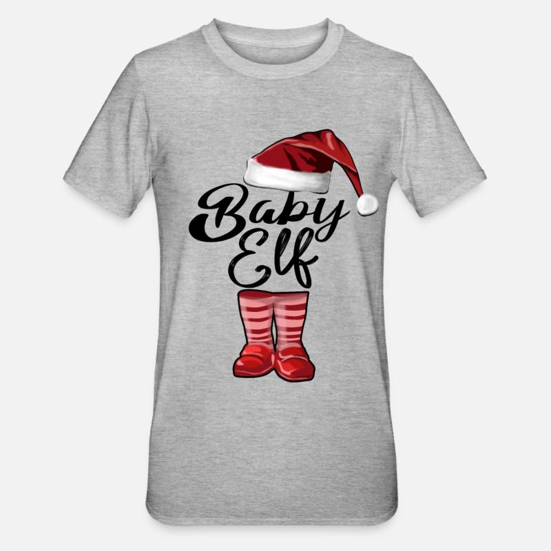 Bébé Elfe – Douce Conception de Noël - T-shirt polycoton Unisexe - gris chiné