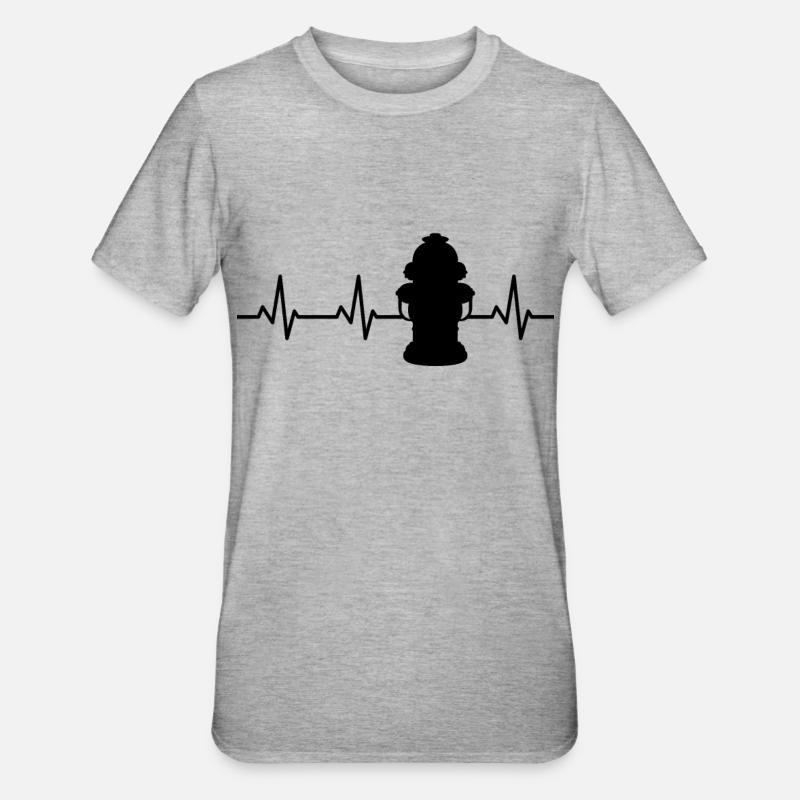 Fire hydrant pulse rate - Unisex Polycotton T-Shirt - heather grey