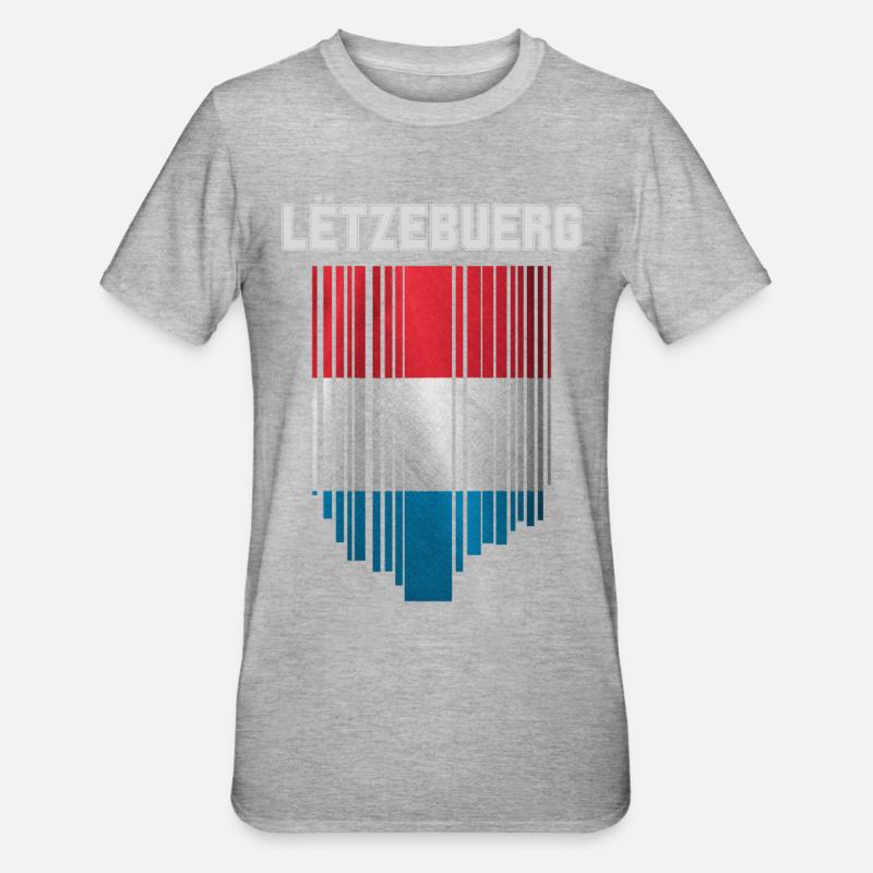 Drapeau du Luxembourg, fierté luxembourgeoise - T-shirt polycoton Unisexe - gris chiné