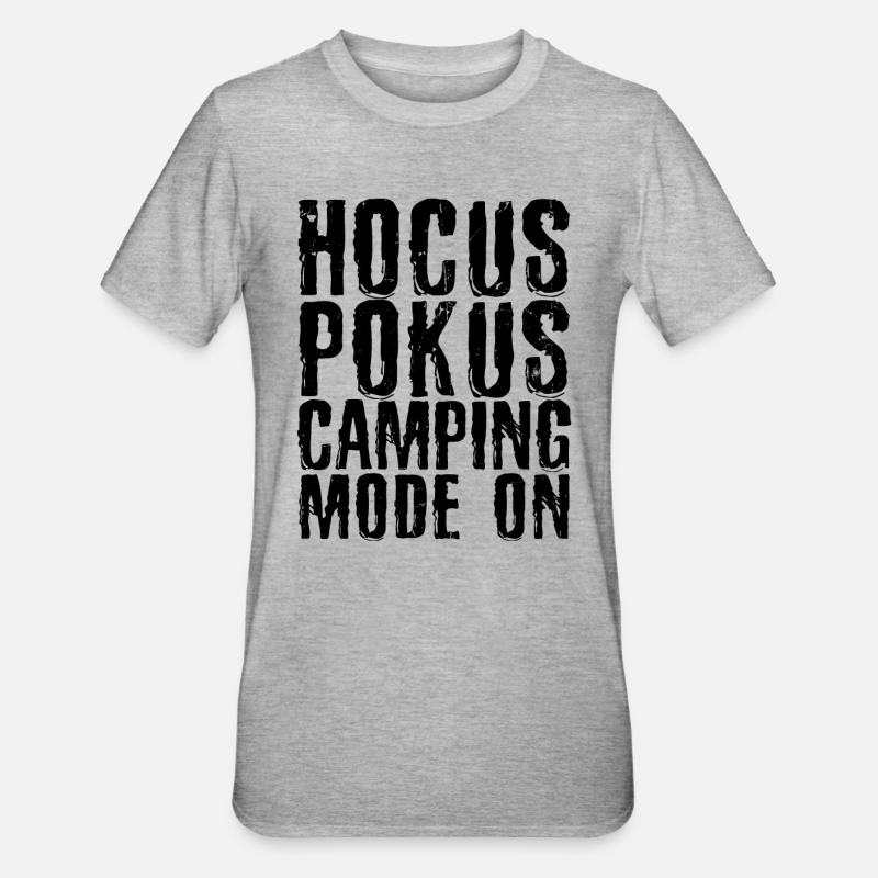 Campingplatz Ferien Wanderer Camping Statement - Unisex Polycotton T-Shirt - Grau meliert