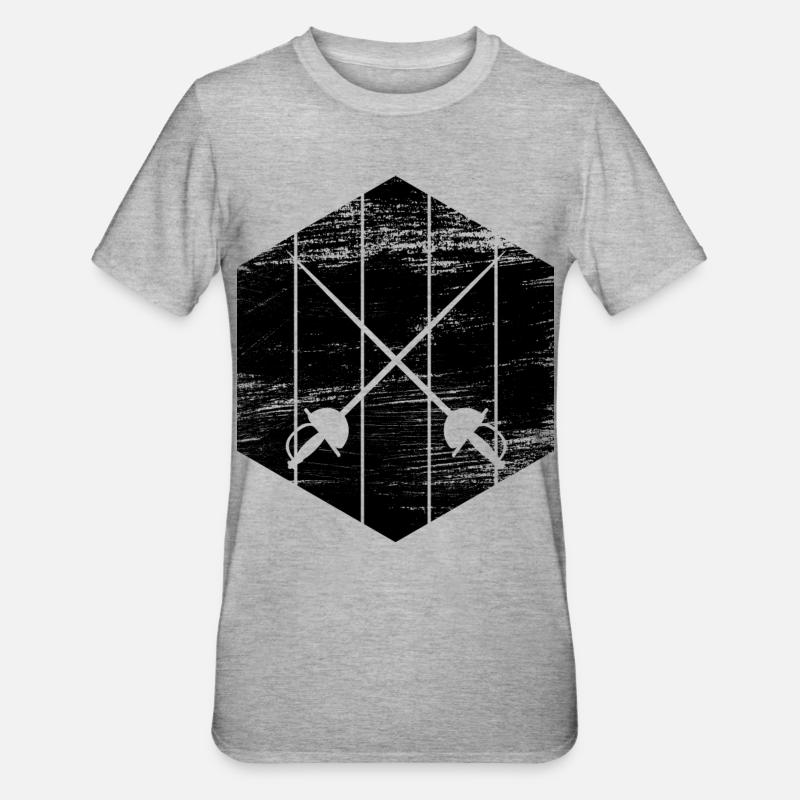 Fechtausrüstung - Unisex Polycotton T-Shirt - Grau meliert