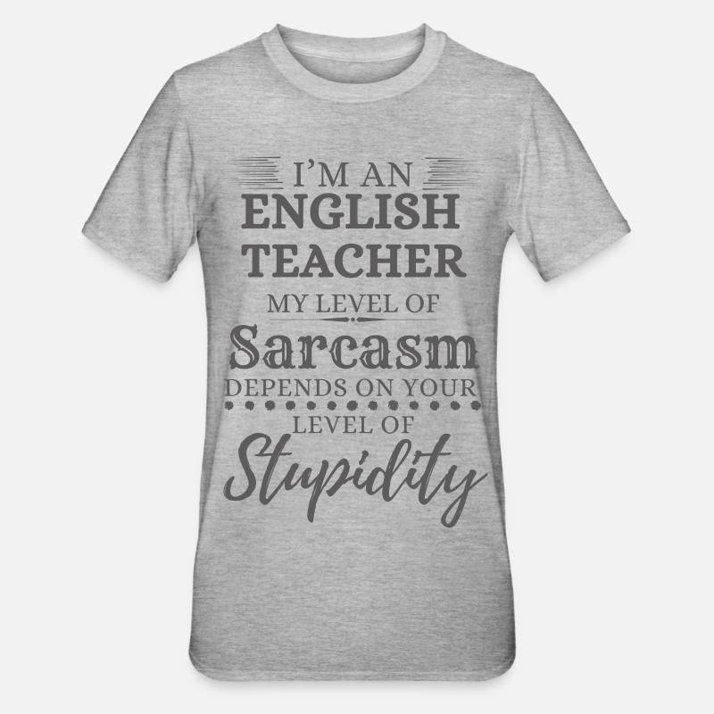 Sarcasme du professeur d’anglais - T-shirt polycoton Unisexe - gris chiné