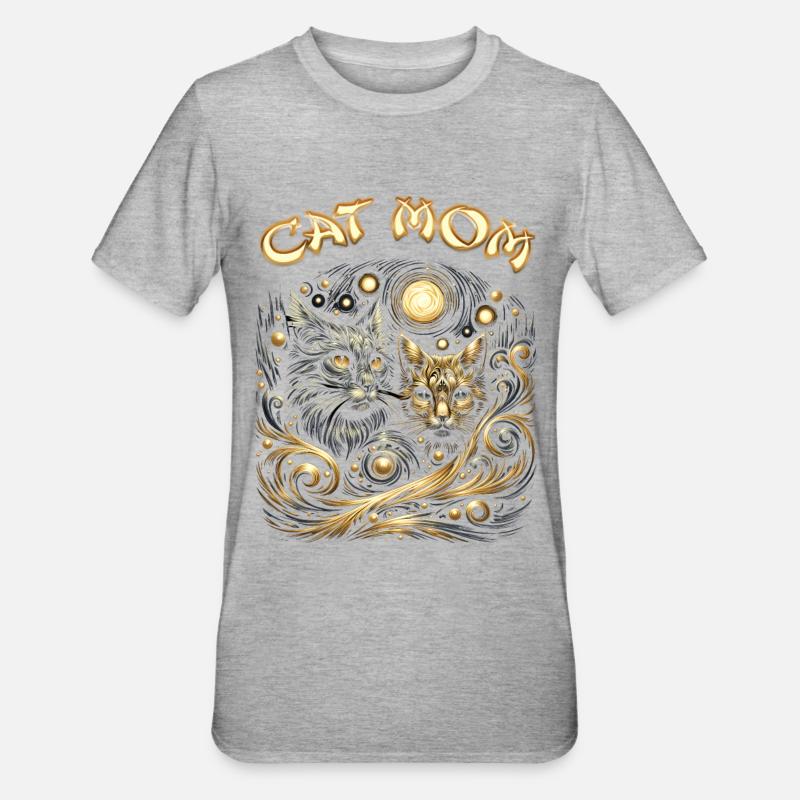 Conception du mythe des chats galactiques - T-shirt polycoton Unisexe - gris chiné