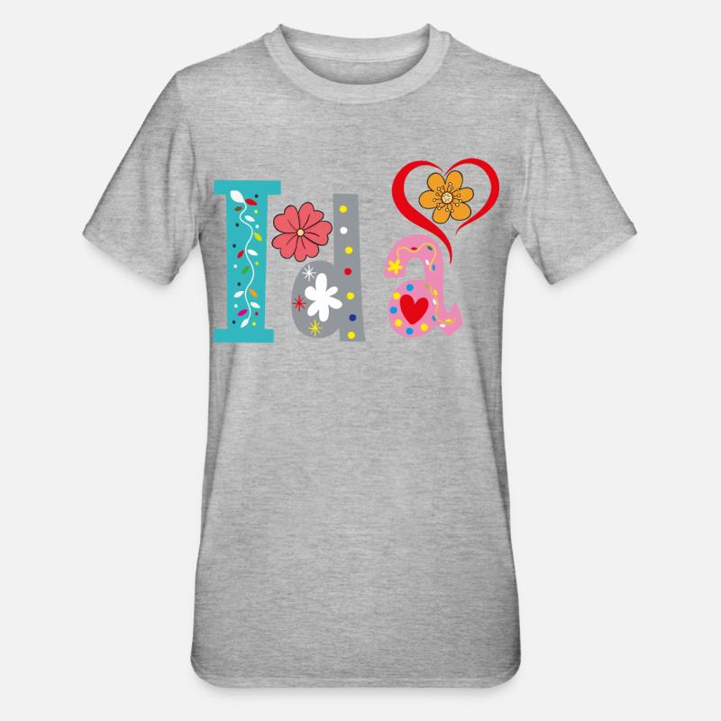 Personalized Ida Name - Unisex Polycotton T-Shirt - heather grey