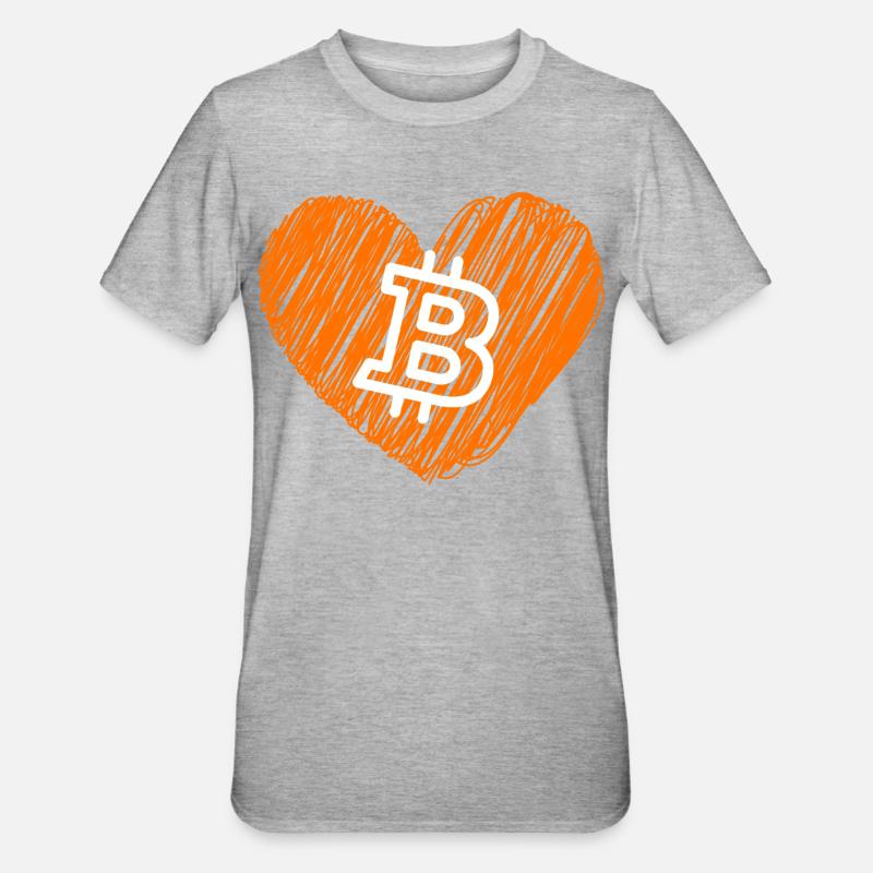 Bitcoin Crypto Cryptocurrency Splash - Unisex Polycotton T-Shirt - heather grey