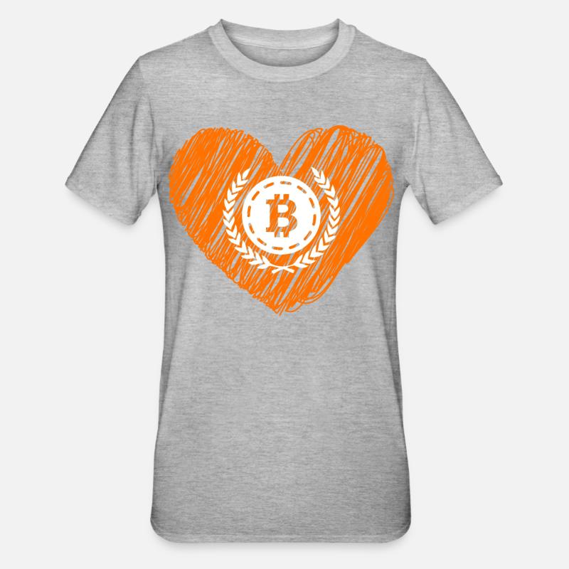 Bitcoin Crypto Cryptocurrency Splash - T-shirt polycoton Unisexe - gris chiné