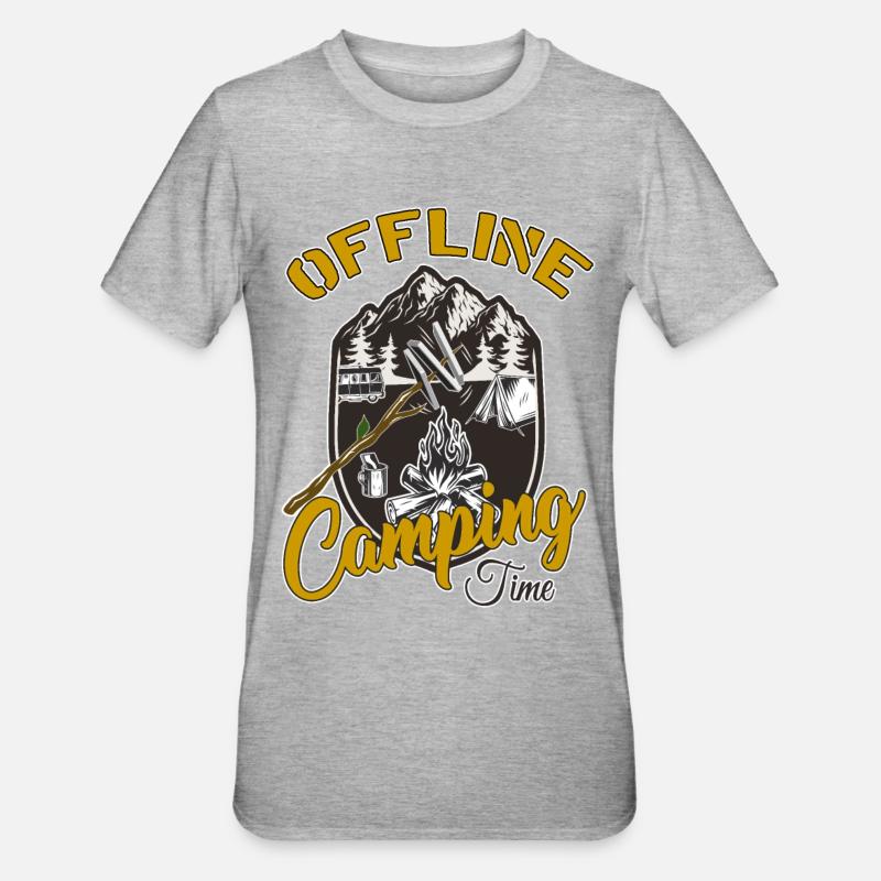 Camping - Unisex Polycotton T-Shirt - Grau meliert