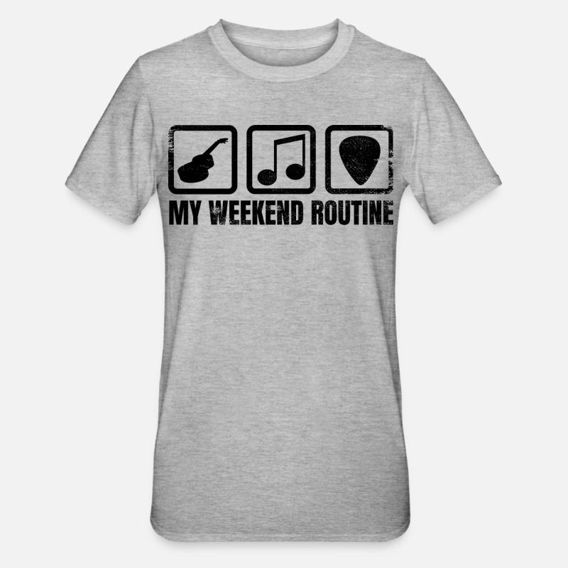 Ma routine du week-end - T-shirt polycoton Unisexe - gris chiné