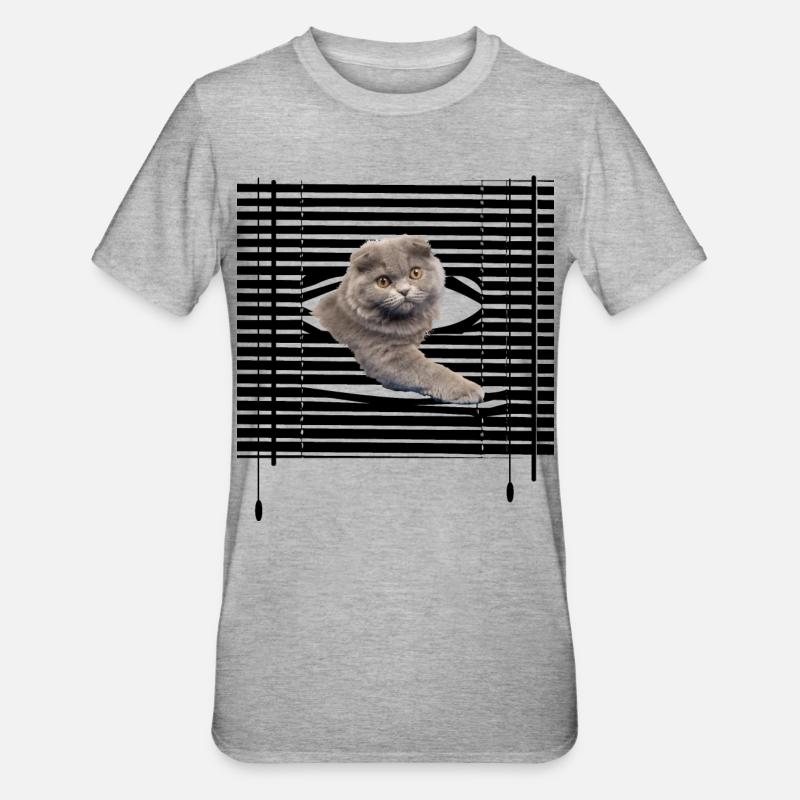 Mon chat s'évade - T-shirt polycoton Unisexe - gris chiné
