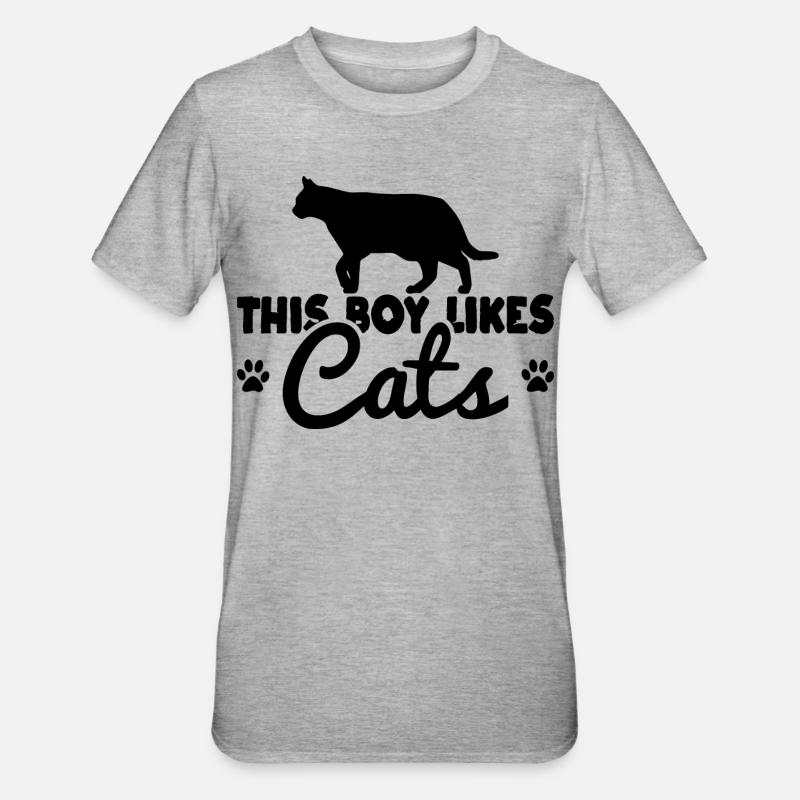 Garçon chat - T-shirt polycoton Unisexe - gris chiné