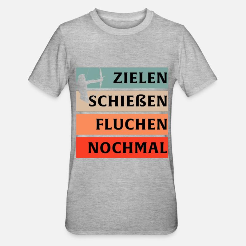 Bogen Bogenschießen - Unisex Polycotton T-Shirt - Grau meliert