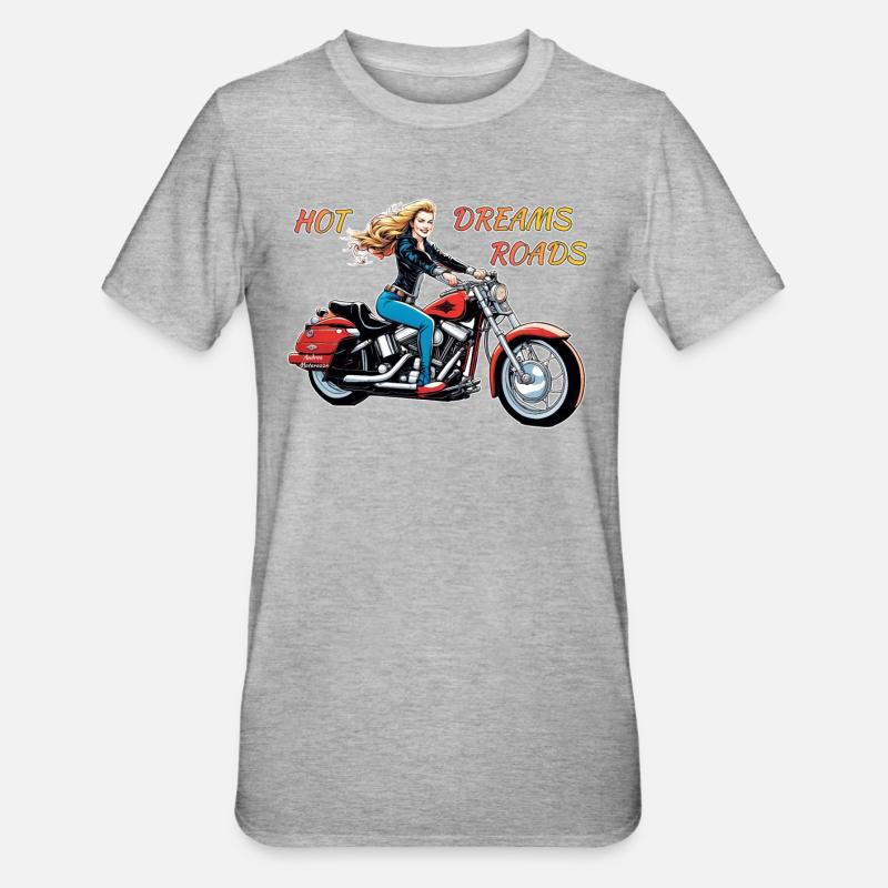 Mädchen Heiße Träume Straßen - Unisex Polycotton T-Shirt - Grau meliert