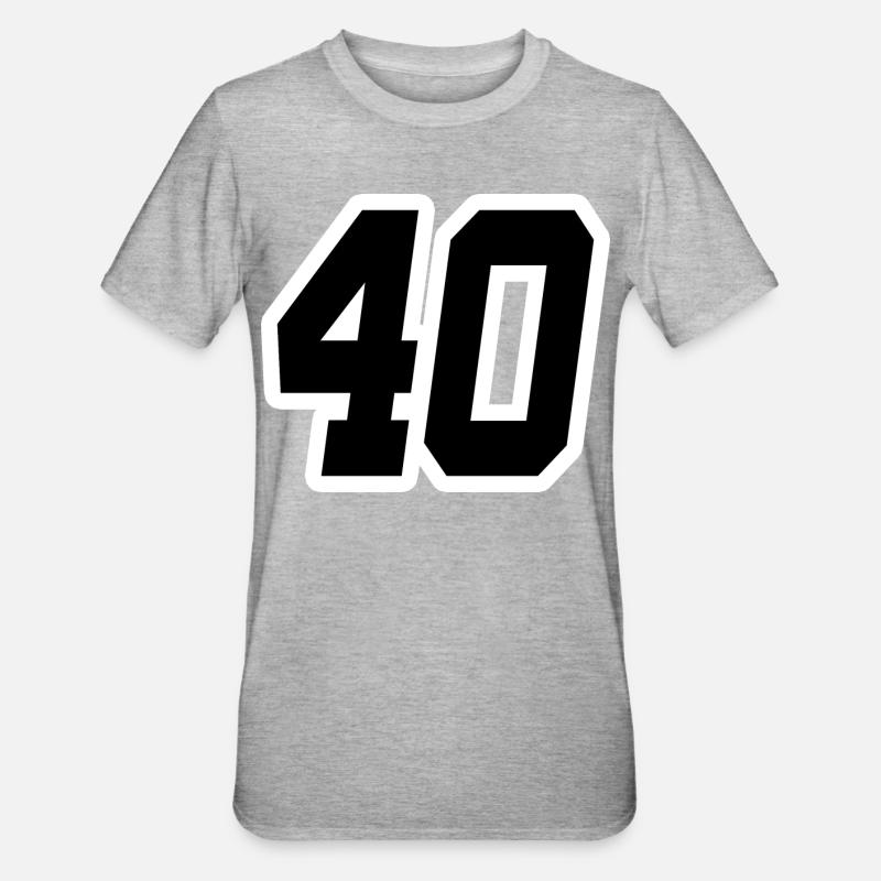 Nummer vierzig 40 - Unisex Polycotton T-Shirt - Grau meliert