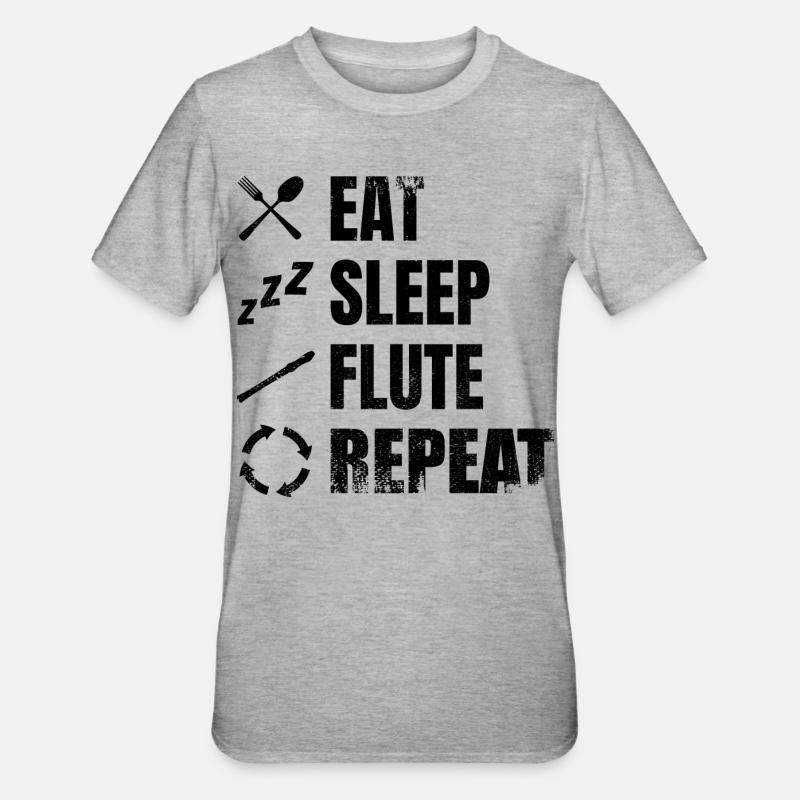 Flötenspruch - Unisex Polycotton T-Shirt - Grau meliert