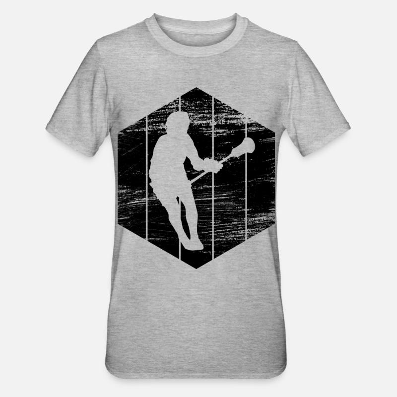 Lacrosse Player Sketch - Unisex Polycotton T-Shirt - heather grey