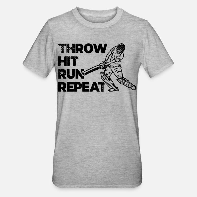 Kricket Techniken - Unisex Polycotton T-Shirt - Grau meliert