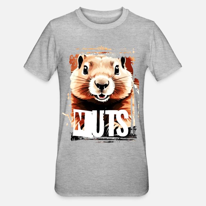 Squirrel Nuts Nuts Nuts - Unisex Polycotton T-Shirt - heather grey