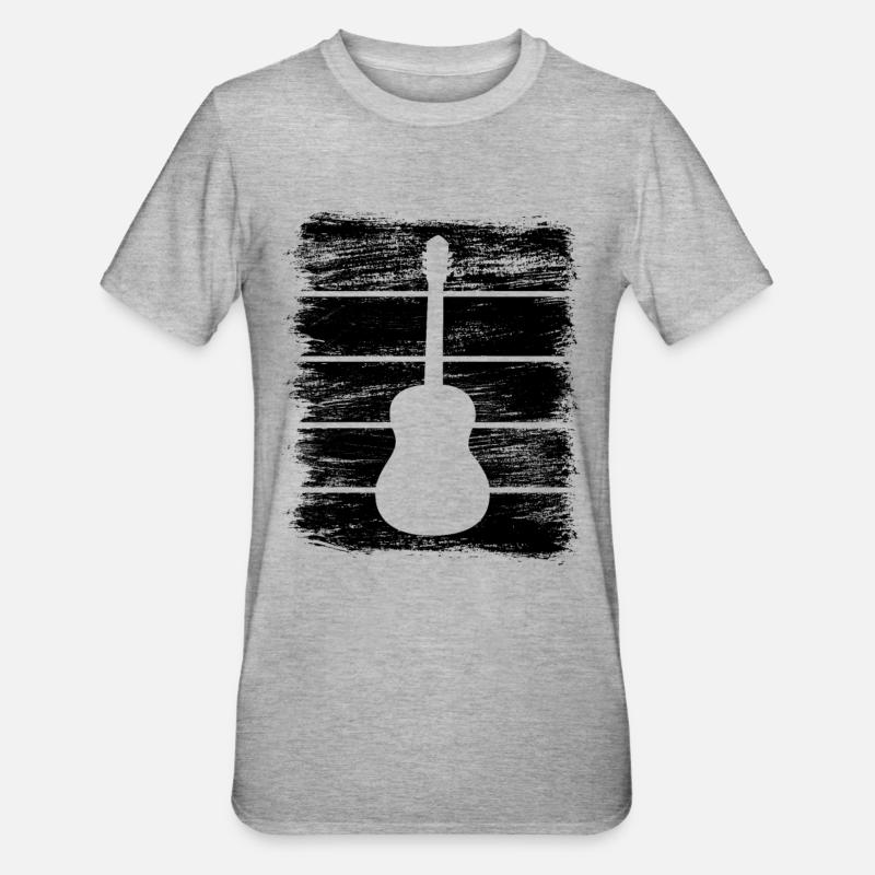 Guitar Sketch - Unisex Polycotton T-Shirt - heather grey