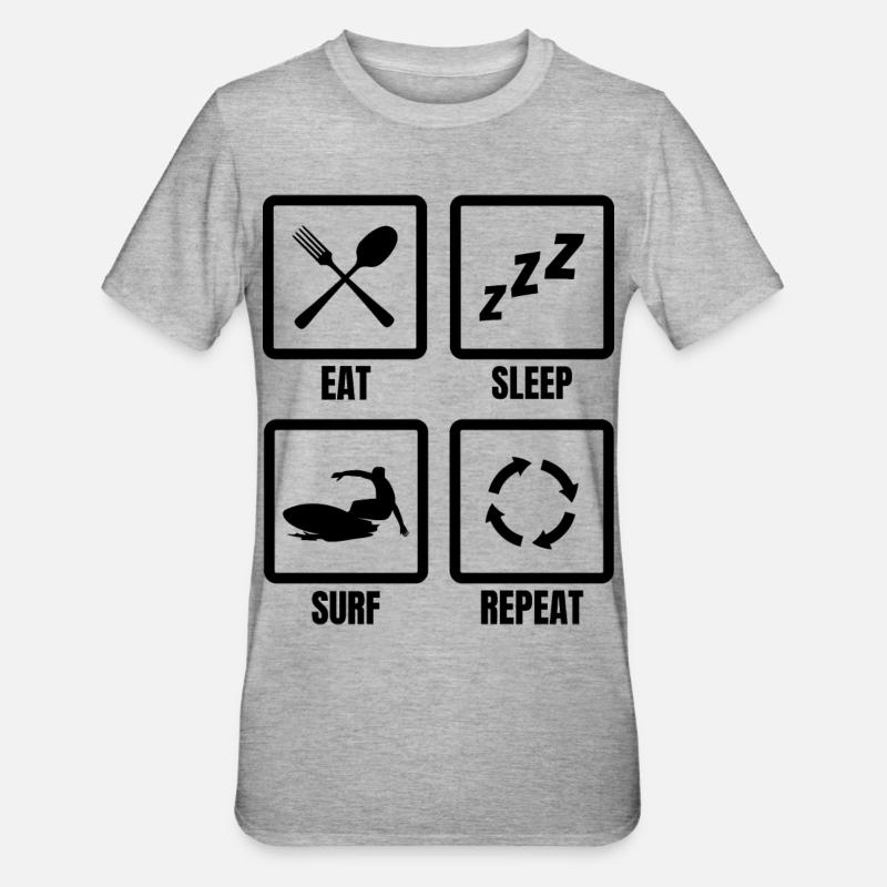 Dicton de surf - T-shirt polycoton Unisexe - gris chiné