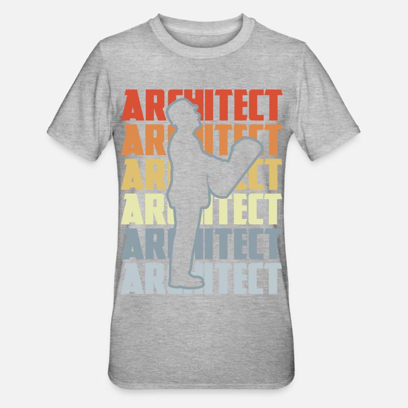 Architecte rétro - T-shirt polycoton Unisexe - gris chiné